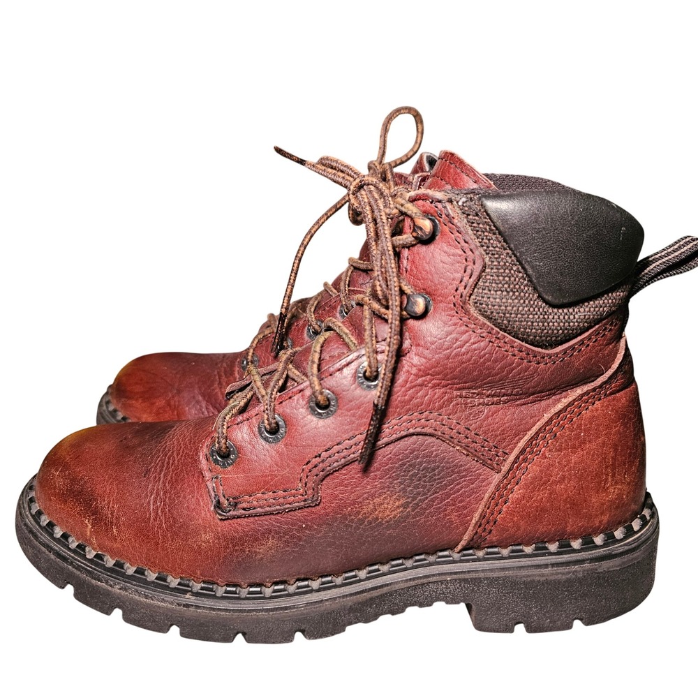 Red Wing Shoes Rustic Brown Leather Lace-Up Work Boots
